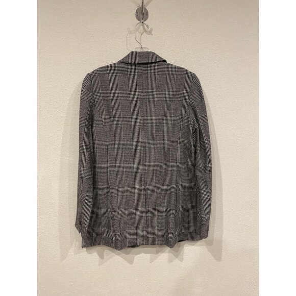 Talbots Blazer Womens 4 Gray Black Glen Plaid Two Button Lined Career Jacket - Picture 4 of 4